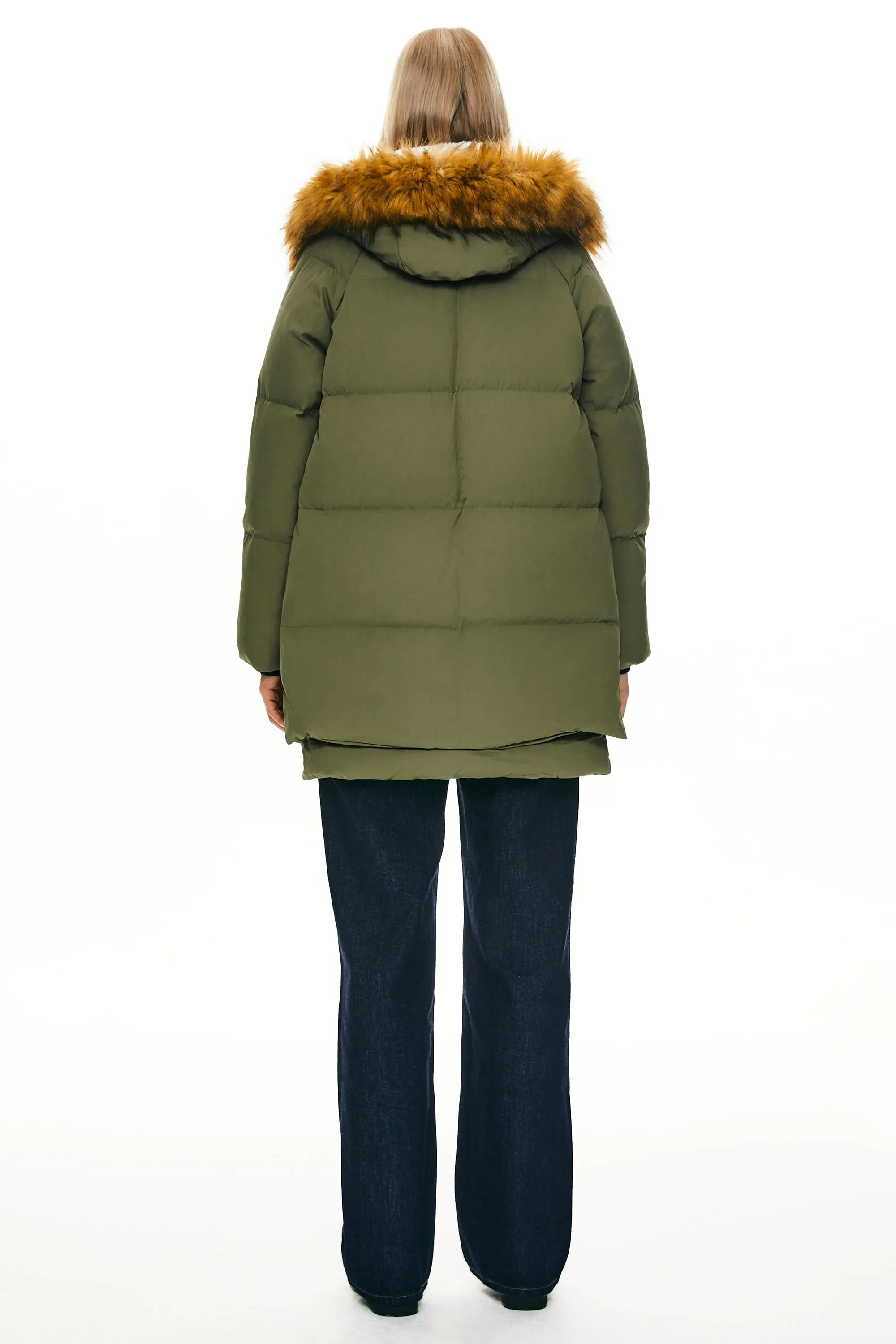 092 Classics Thickened Down Jacket with Faux Fur Hood