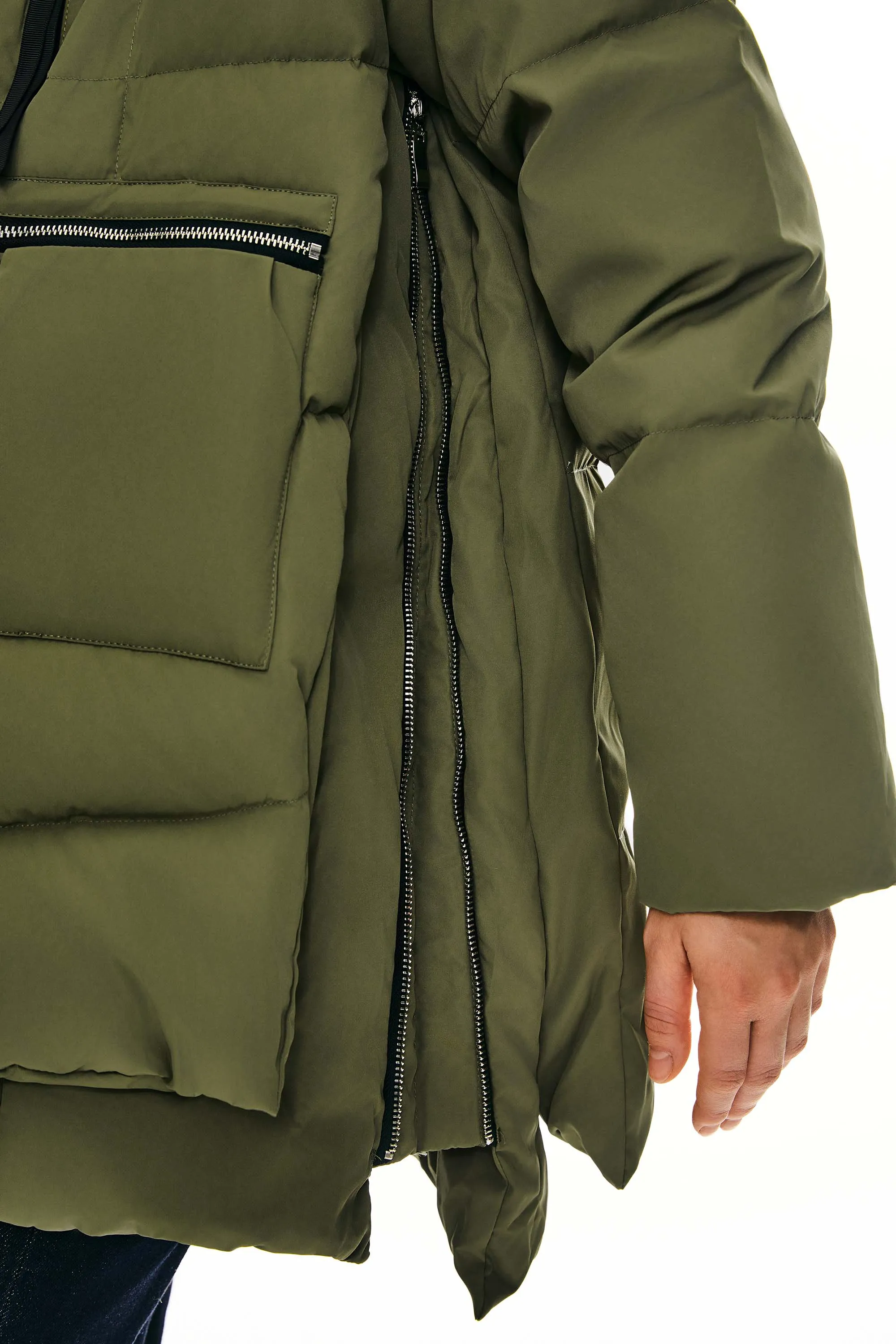 092 Classics Thickened Down Jacket with Faux Fur Hood