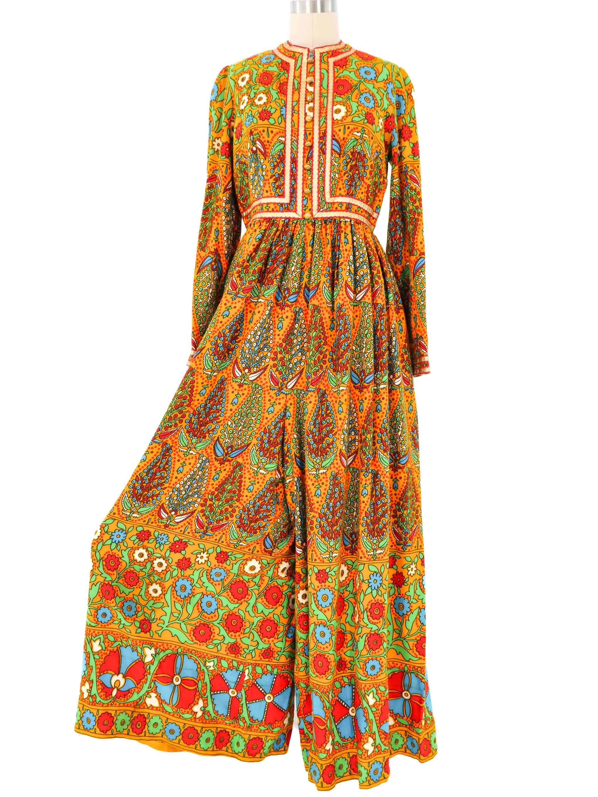 1960s Oscar de la Renta Palazzo Pant Floral Jumpsuit