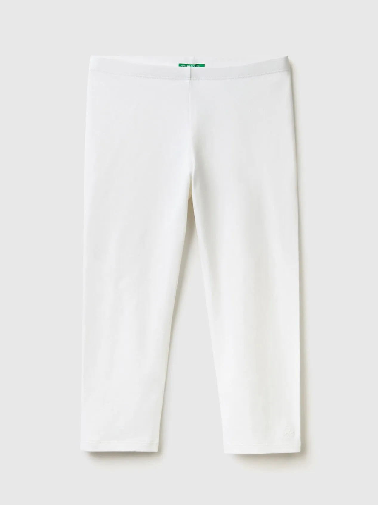 3/4 leggings in stretch cotton - White | Benetton