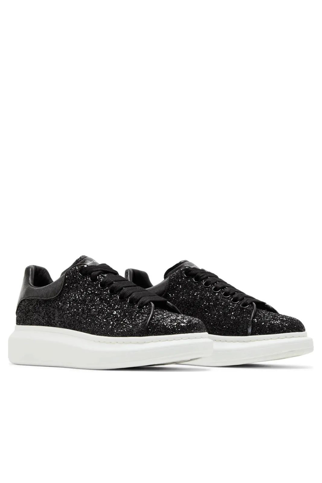 Alexander McQueen Wmns Oversized Sneaker 'Black White Glitter'