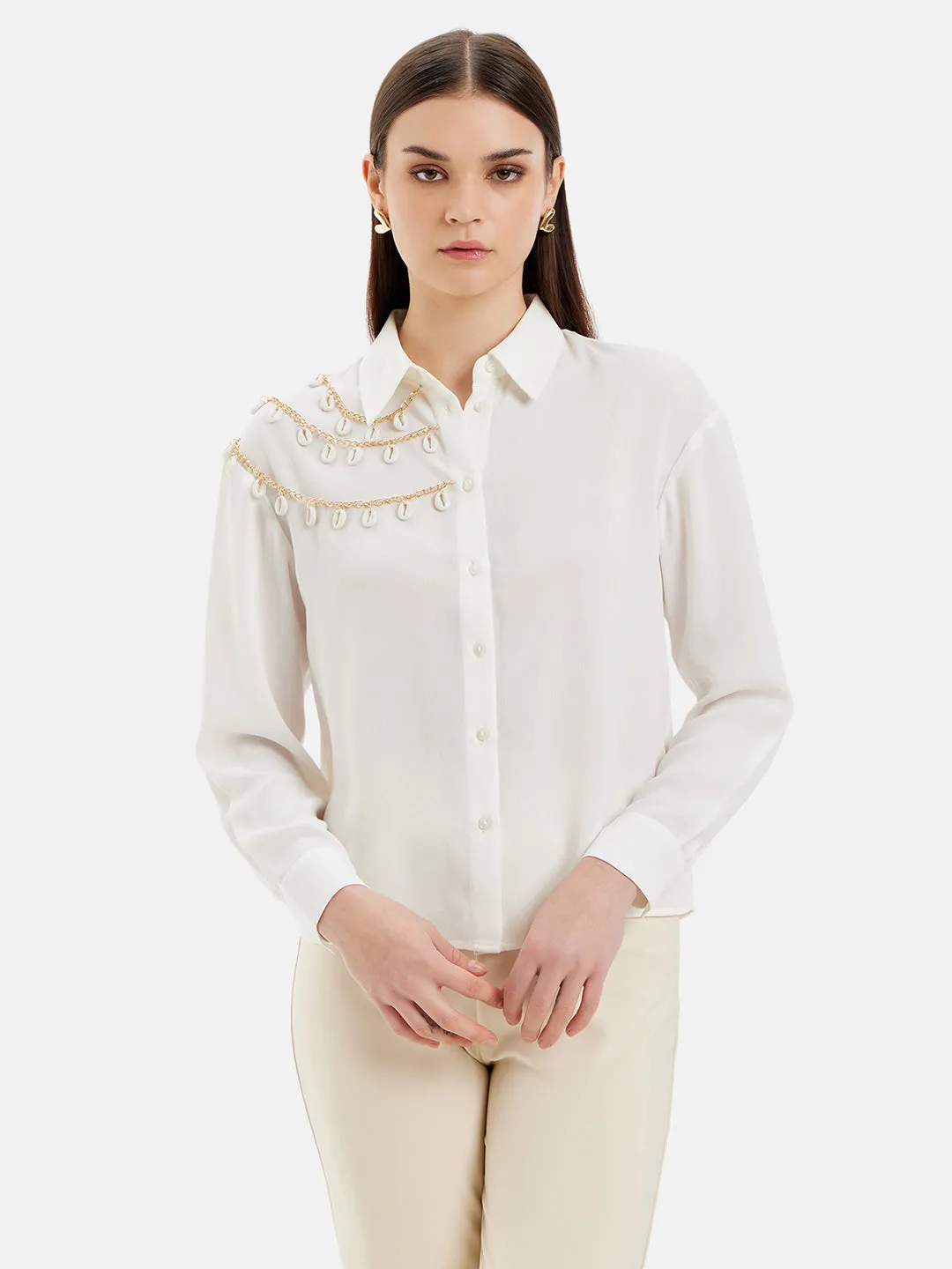 Alexia Full Sleeves Shirt With Embellishment