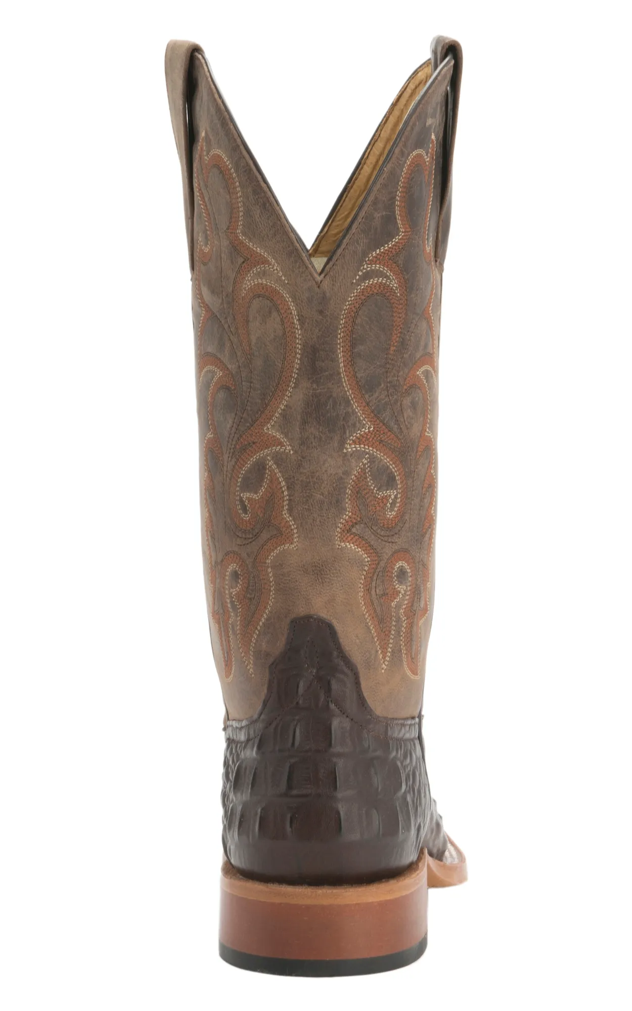 Anderson Bean Youth Chocolate Croc Print Square Toe Cowboy Boots