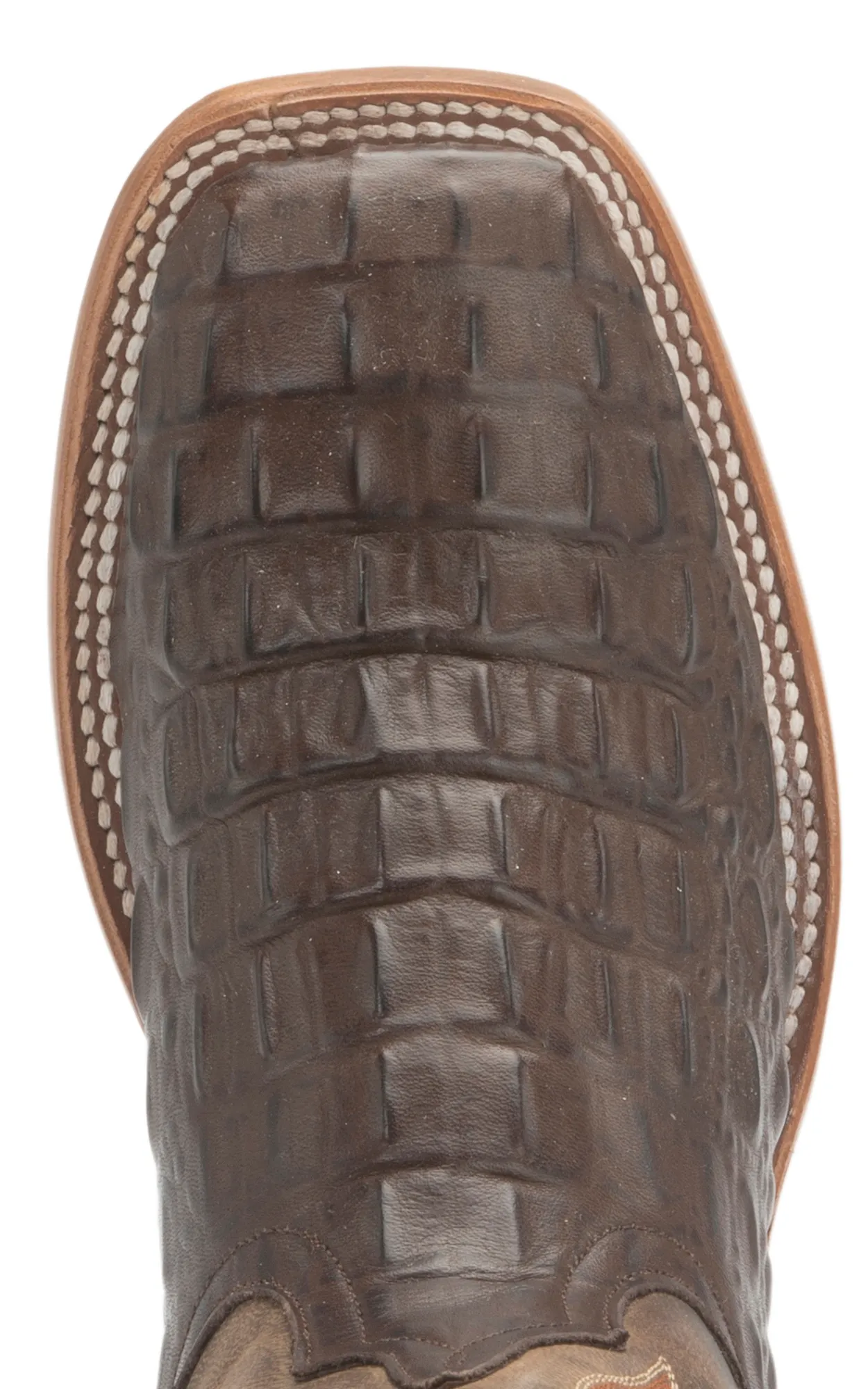 Anderson Bean Youth Chocolate Croc Print Square Toe Cowboy Boots