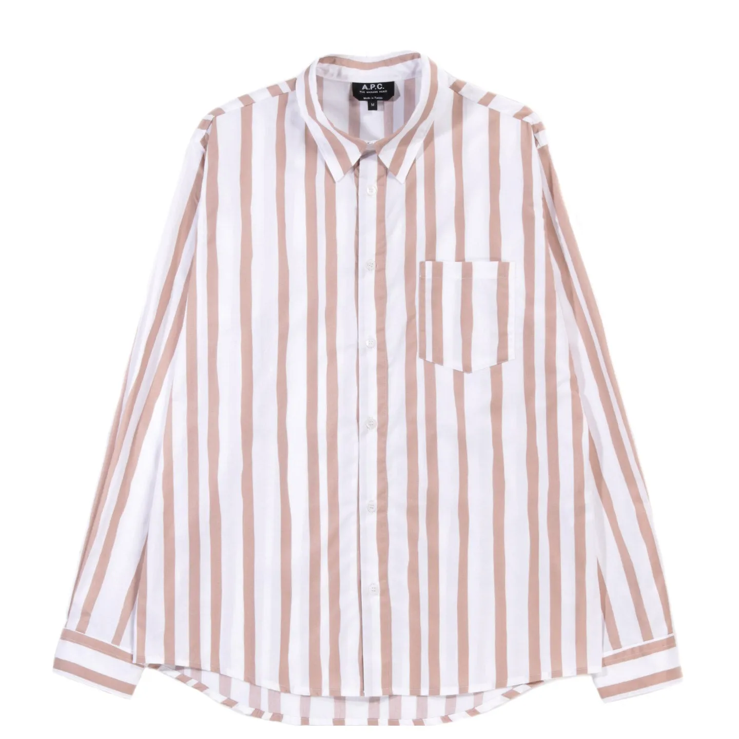 A.P.C. MATHIEU SHIRT CAMEL STRIPE