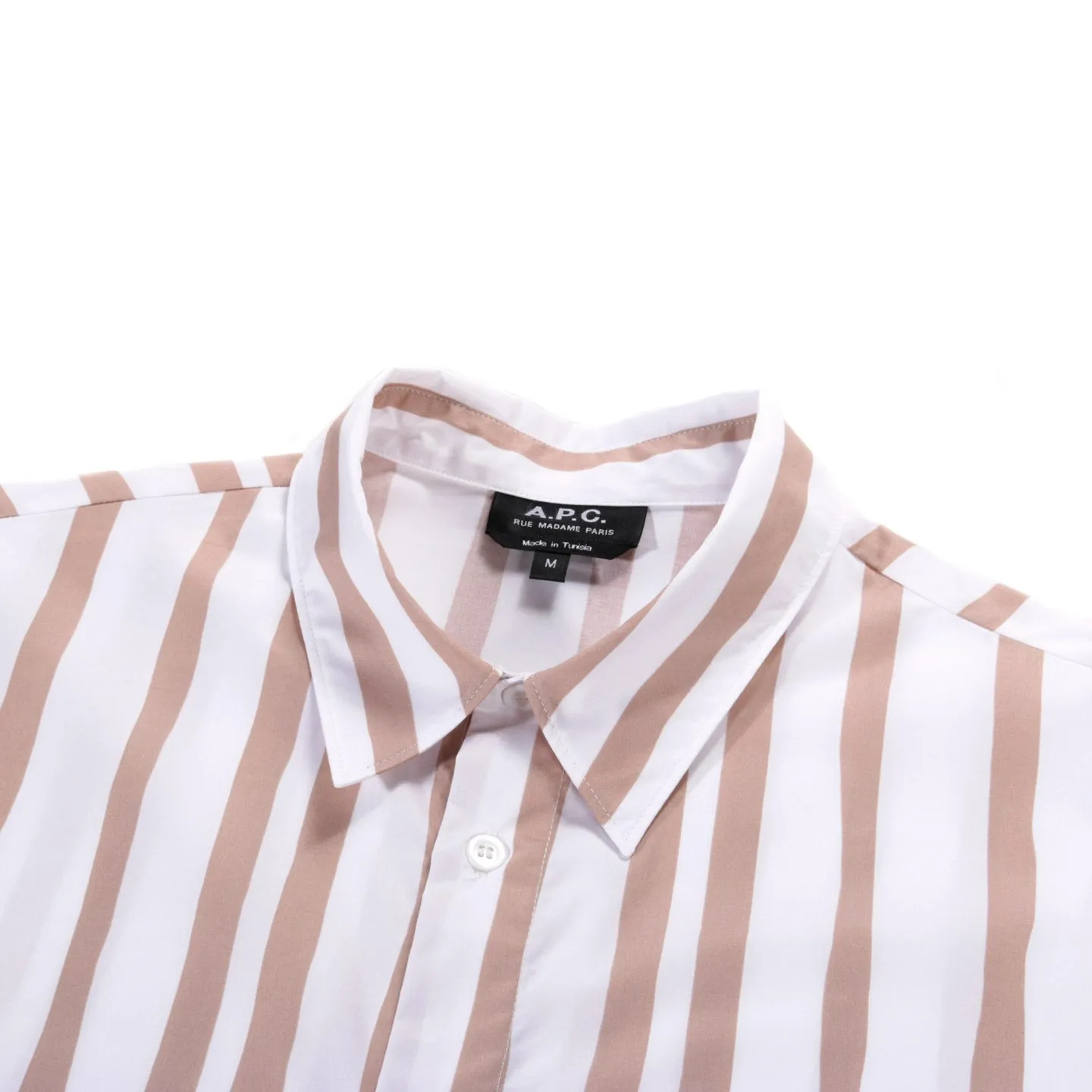 A.P.C. MATHIEU SHIRT CAMEL STRIPE