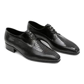 Artioli Manuele Men's Shoes Perforated Kangaroo Leather / Lizard Derby Oxfords (ART1020)