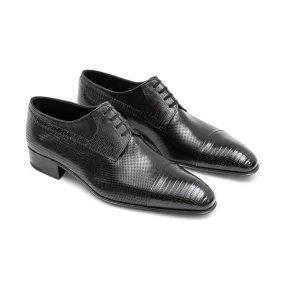 Artioli Matteo Men's Shoes Perforated Kangaroo Leather / Lizard Derby Oxfords (ART1023)