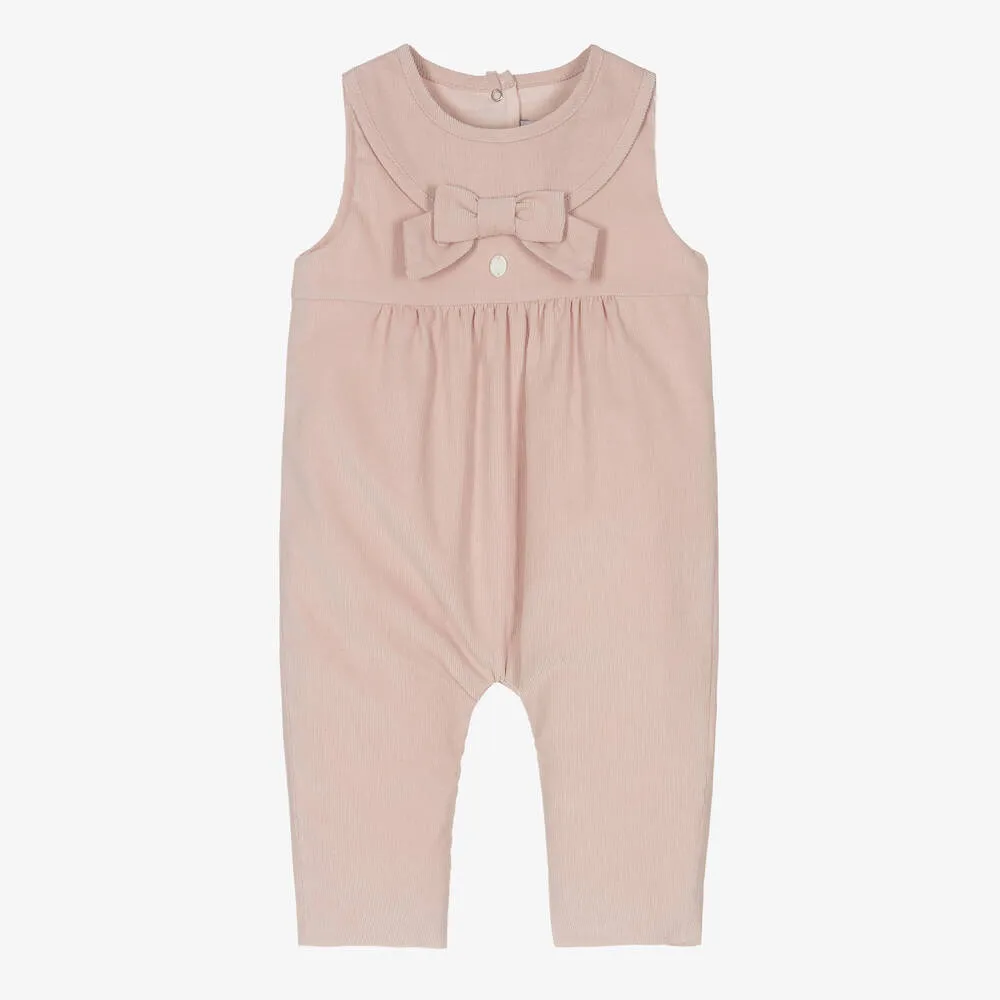 Baby Girls Pink Cord Dungarees