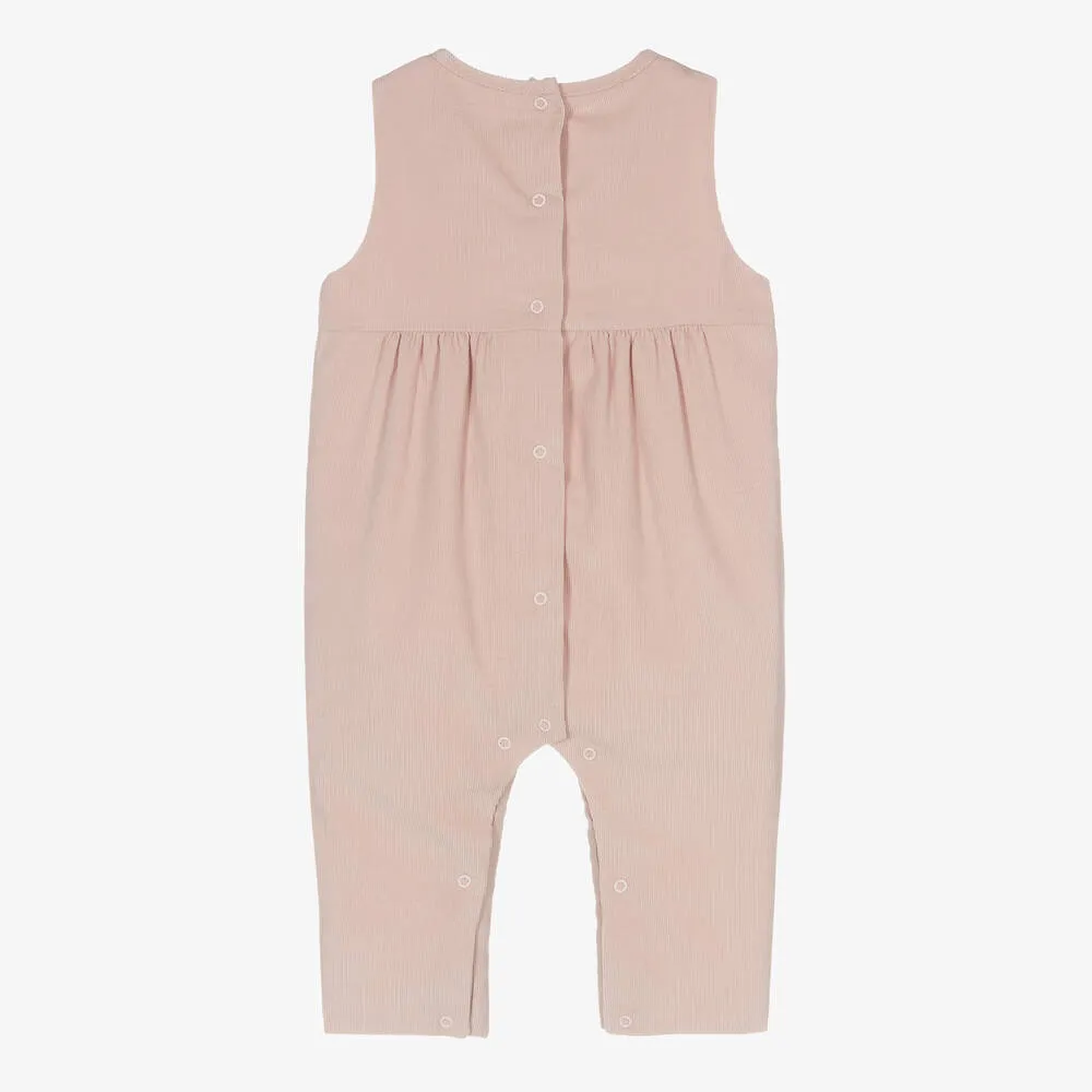 Baby Girls Pink Cord Dungarees