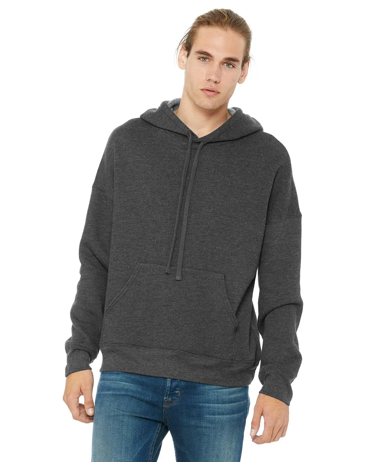 Bella + Canvas Unisex Sponge Fleece Pullover Hoodie 3729 Dark Gry Heather