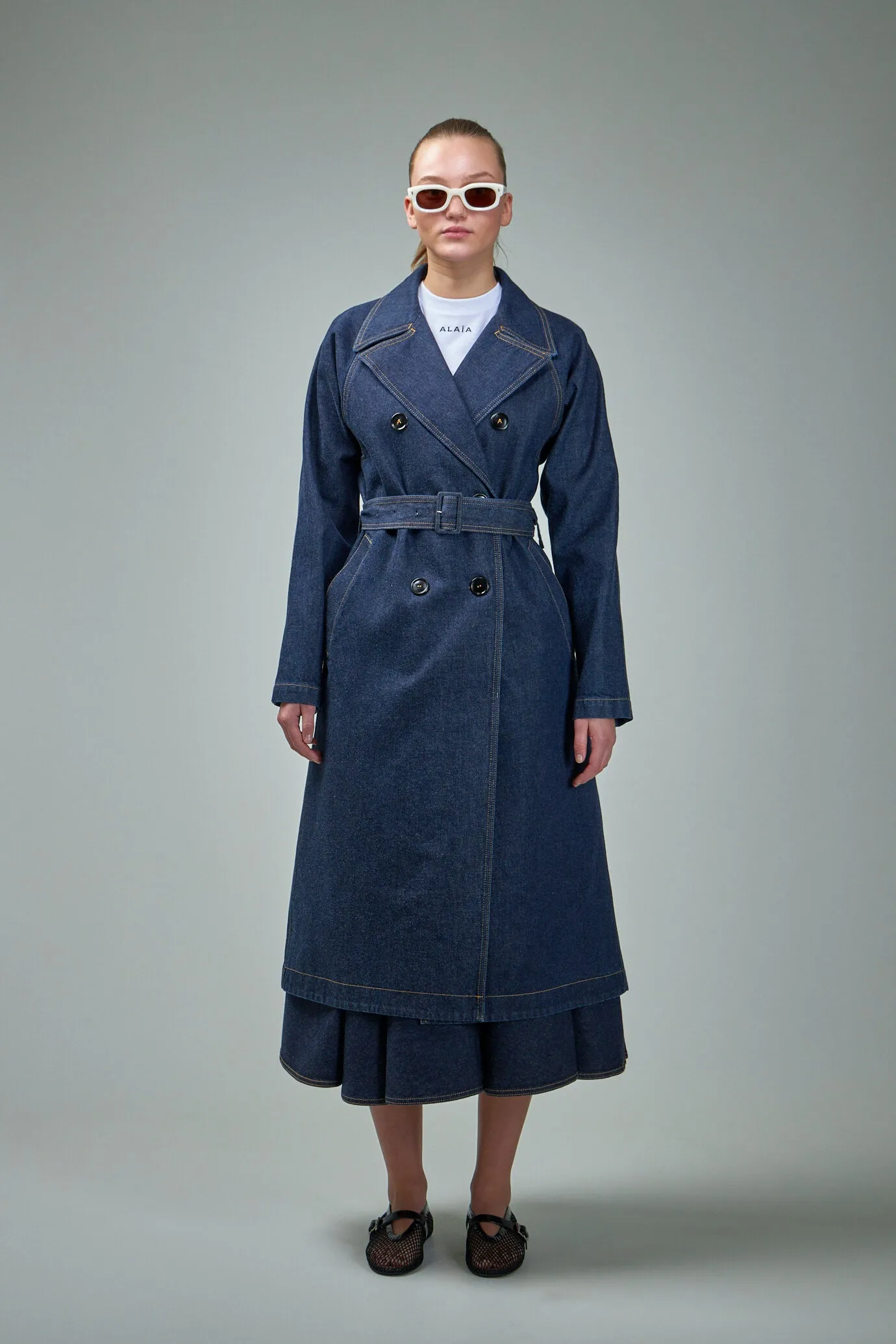 Belted Coat Brut Denim