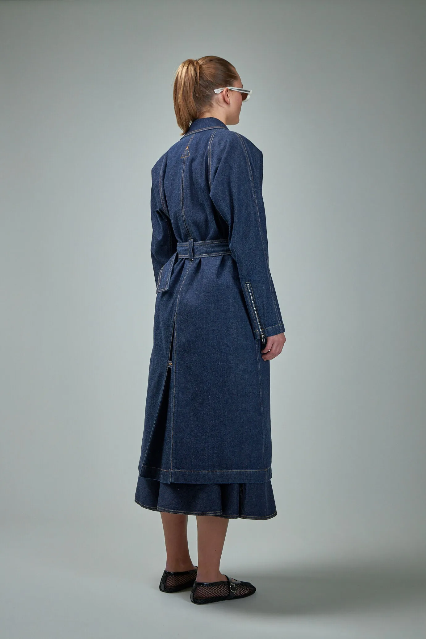 Belted Coat Brut Denim