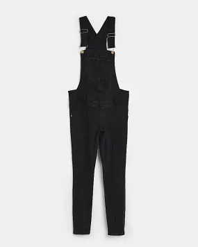 Black denim maternity dungarees