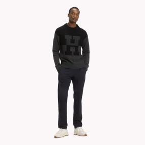 Black Oversized Monogram Wool Blend Jumper | Sweatshirts & Hoodies | Tommy Hilfiger