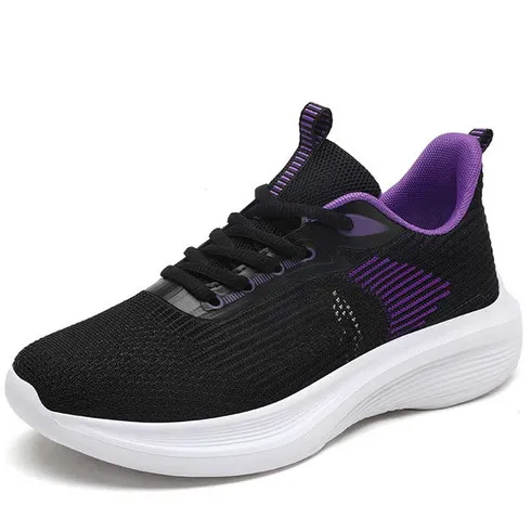 Black purple flyknit pattern stripe texture shoe sneaker