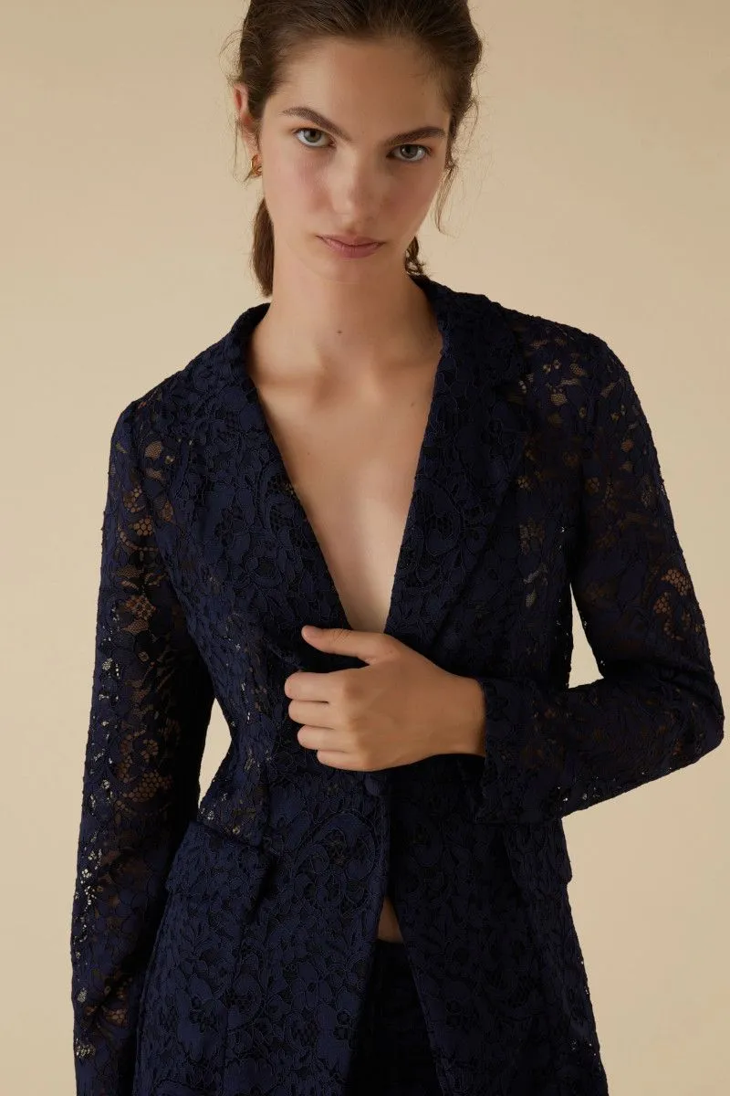 Blazer in pizzo donna Blu