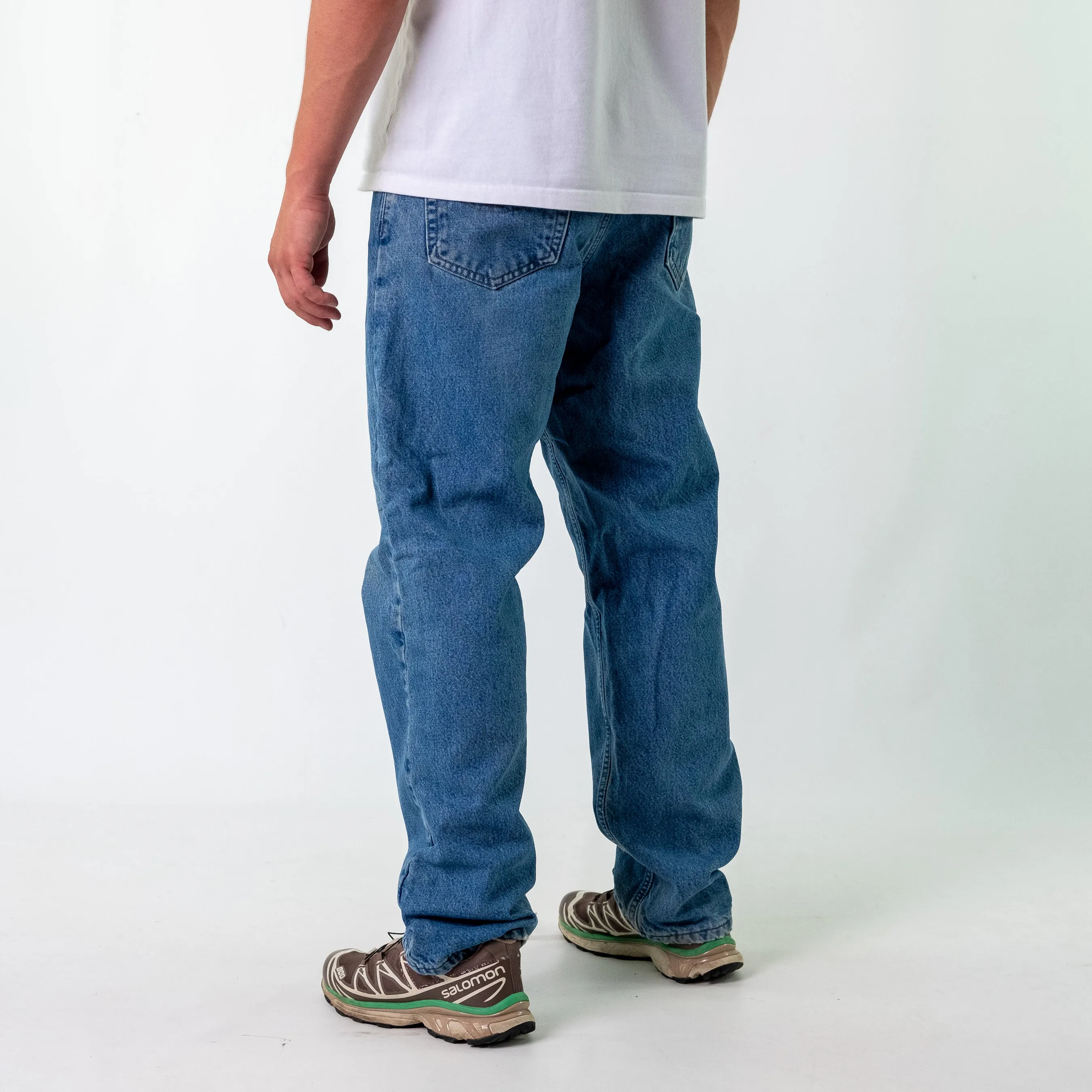 Blue 90s Carhartt Denim Carpenter Jeans Baggy Pants (34x32)