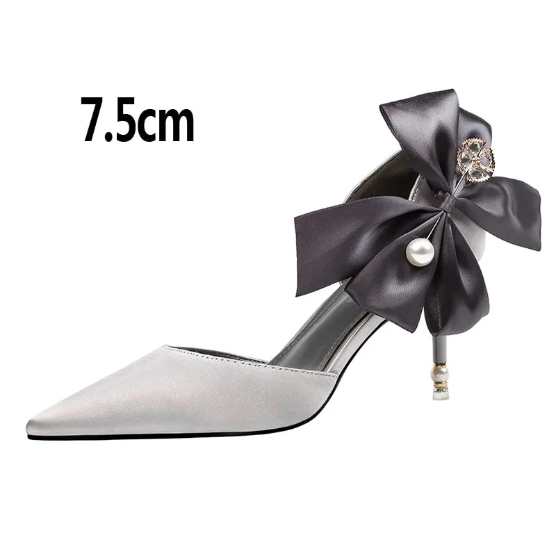 Bow-knot Women Pumps Designer Shoes High Heels Sandals