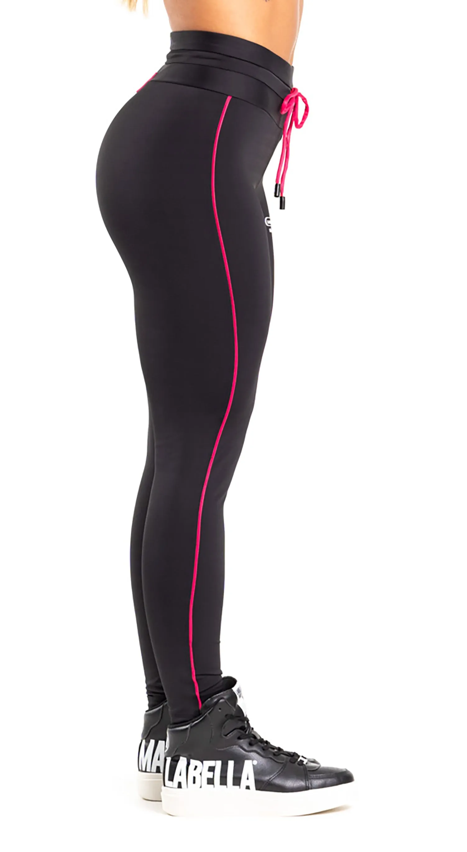 Boxer Legging - Black & Pink