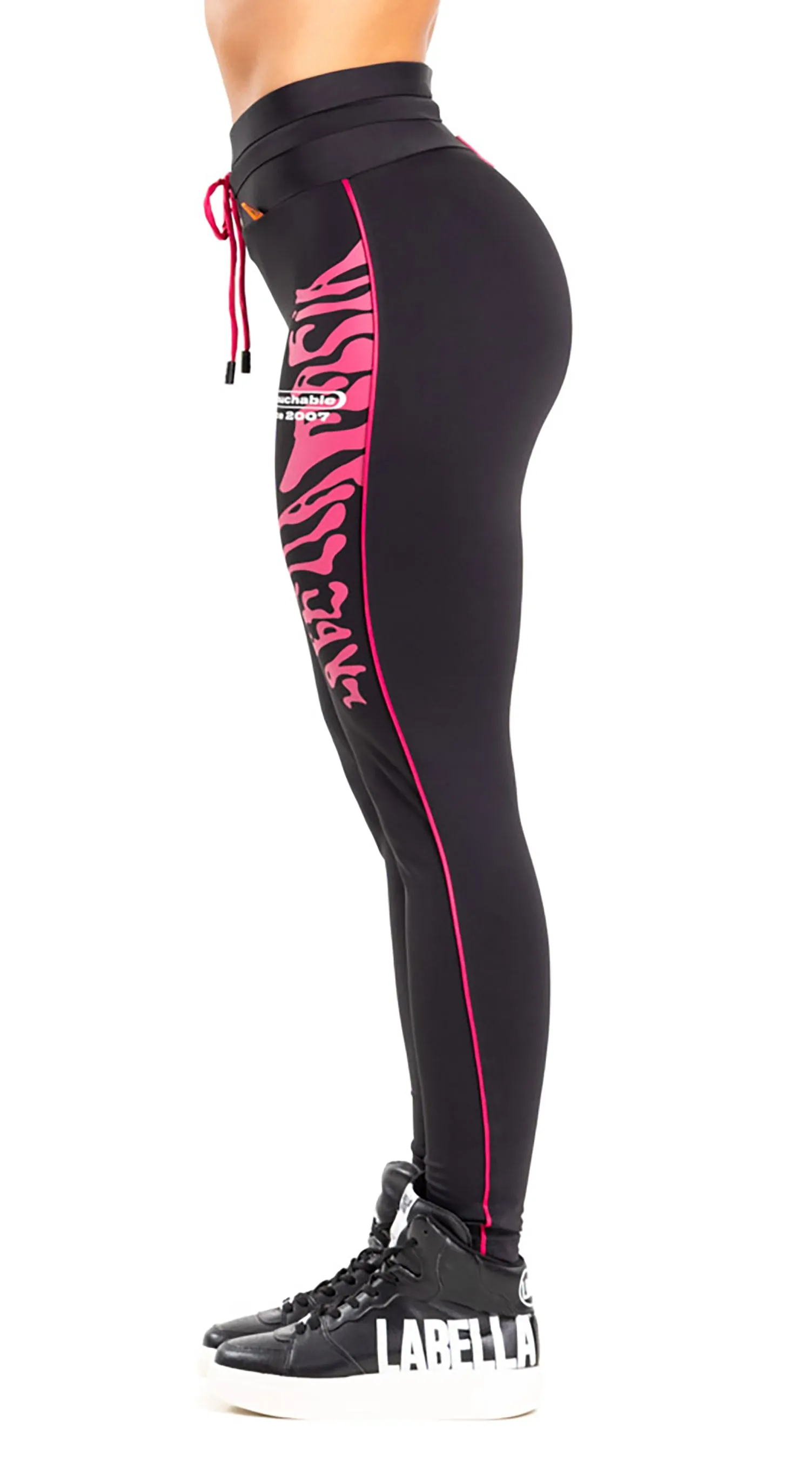 Boxer Legging - Black & Pink