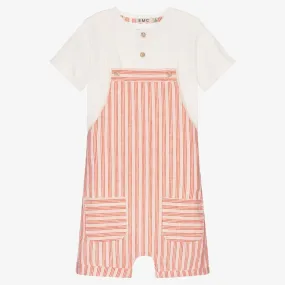 Boys Orange Dungarees Set