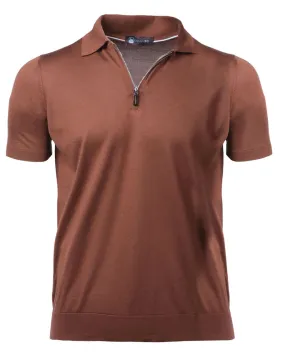 Brown Silk Polo