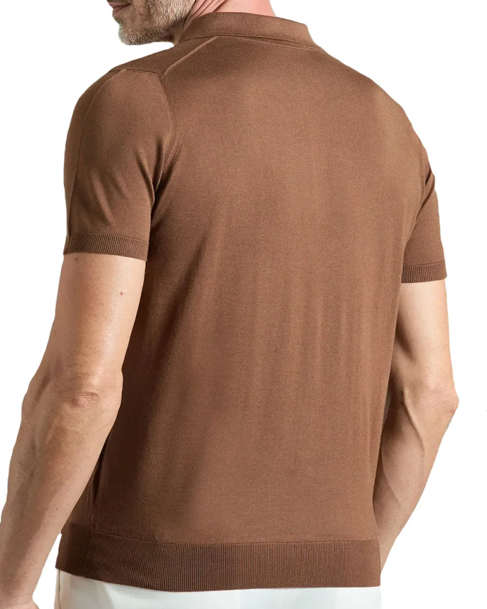 Brown Silk Polo