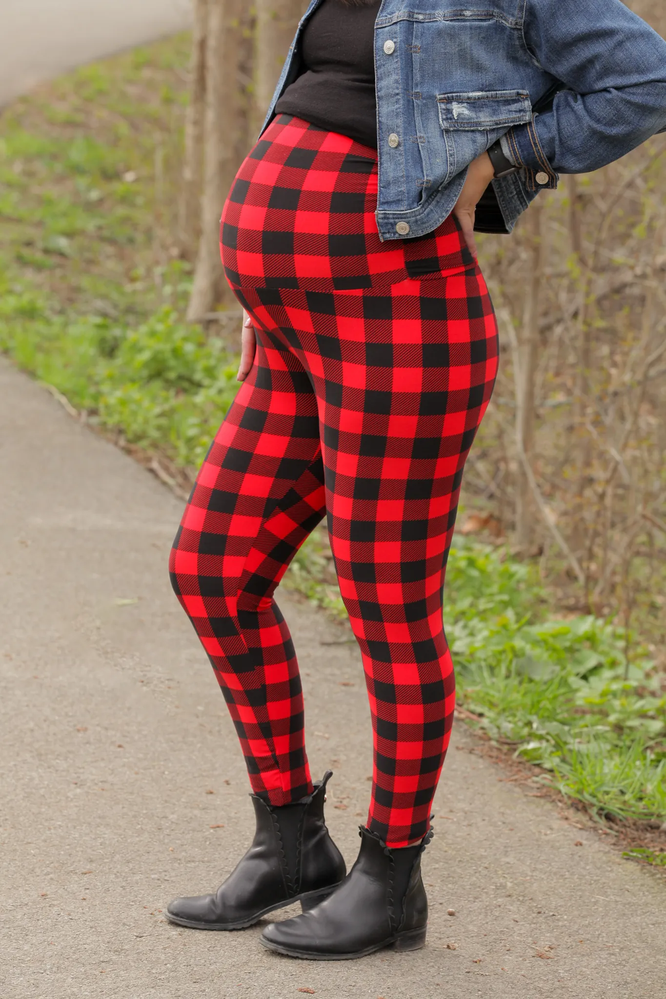 Buffalo Plaid Maternity Leggings