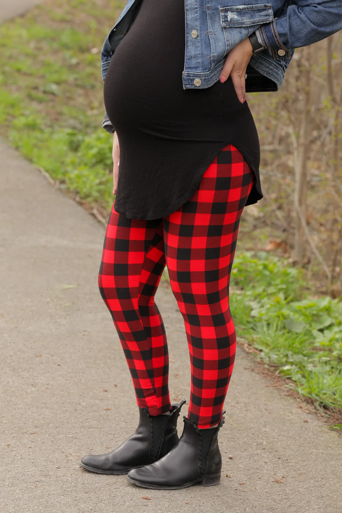 Buffalo Plaid Maternity Leggings