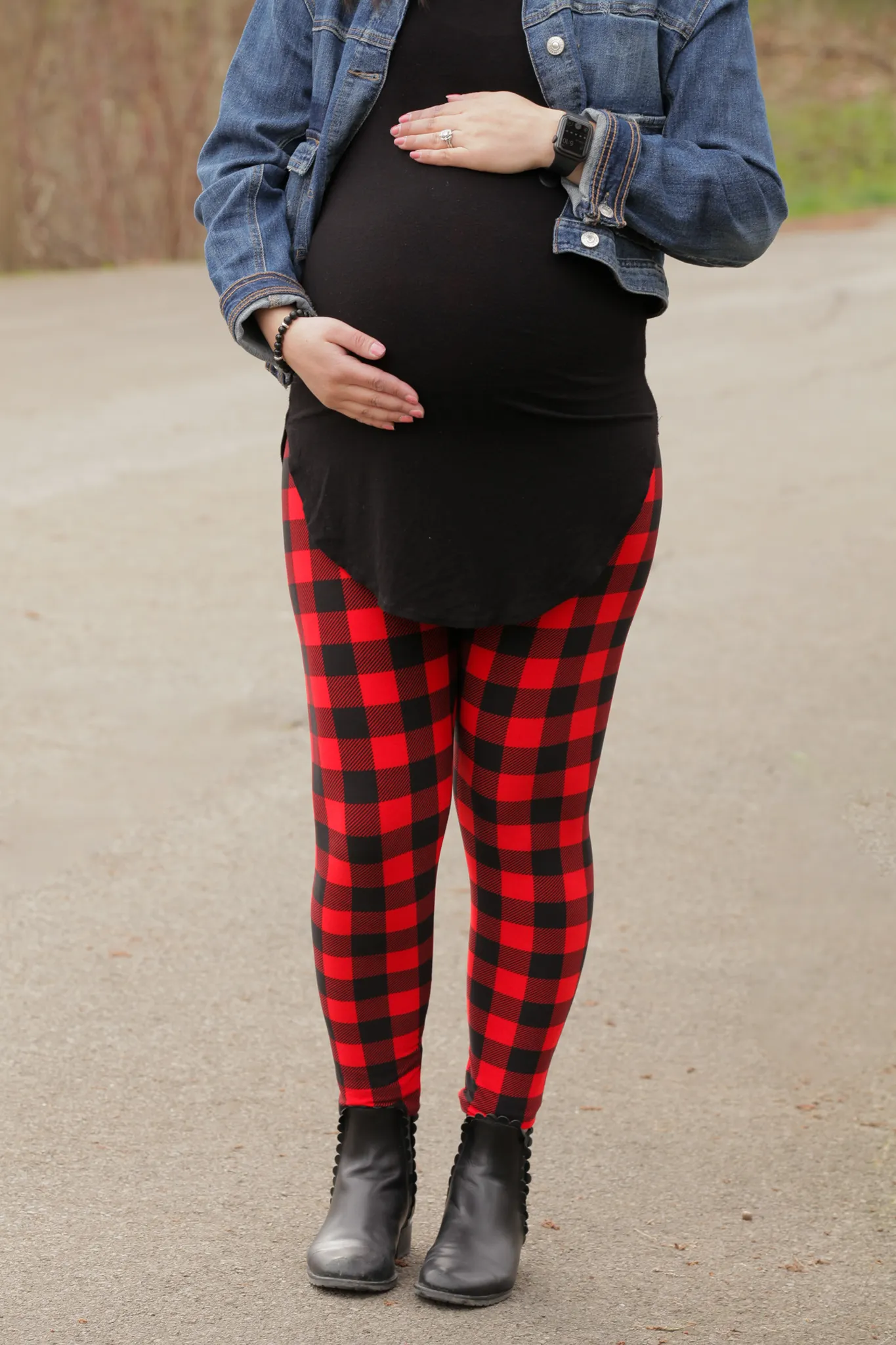 Buffalo Plaid Maternity Leggings