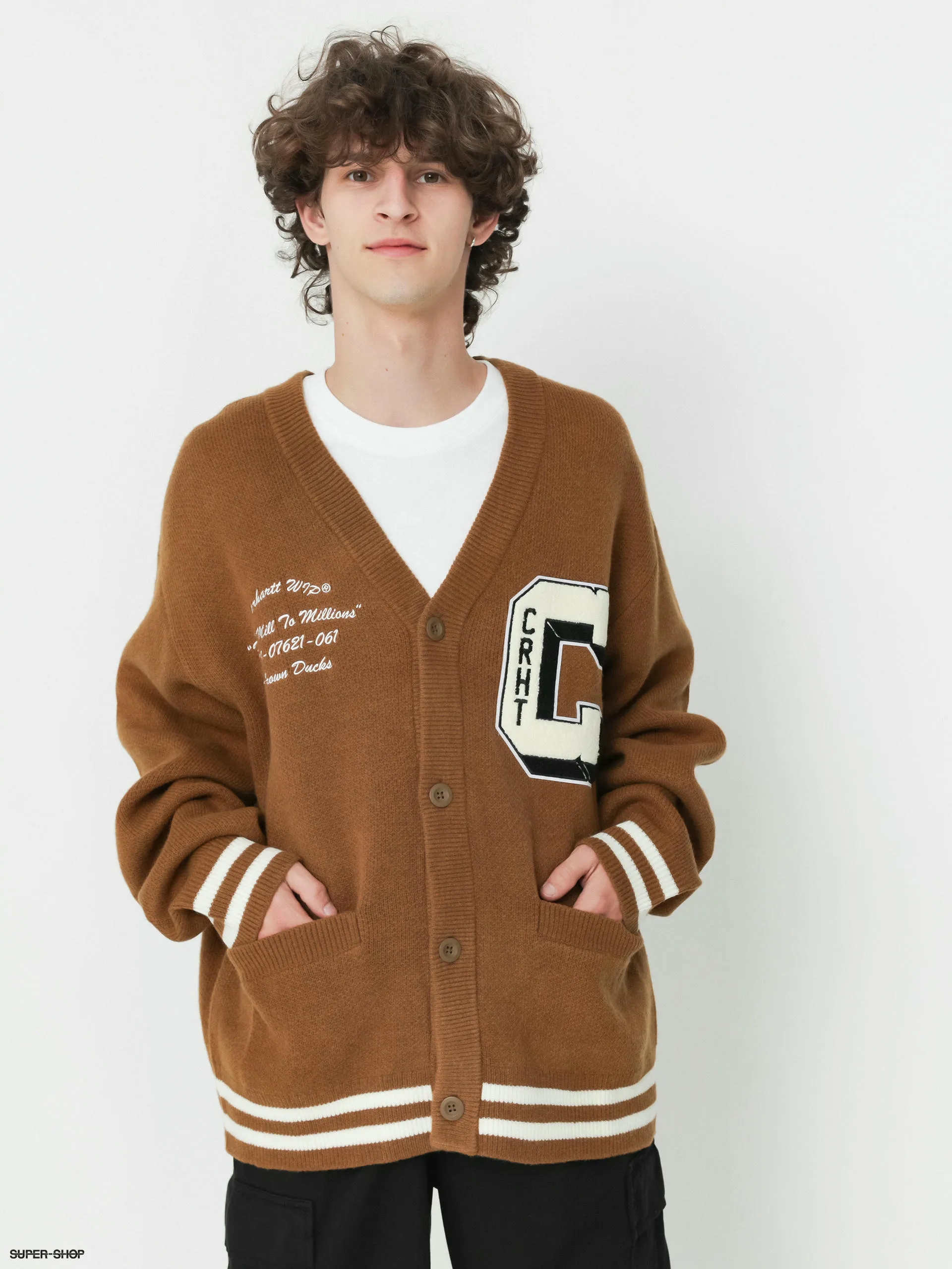 Carhartt WIP Brown Ducks Cardigan Sweater (hamilton brown/wax)