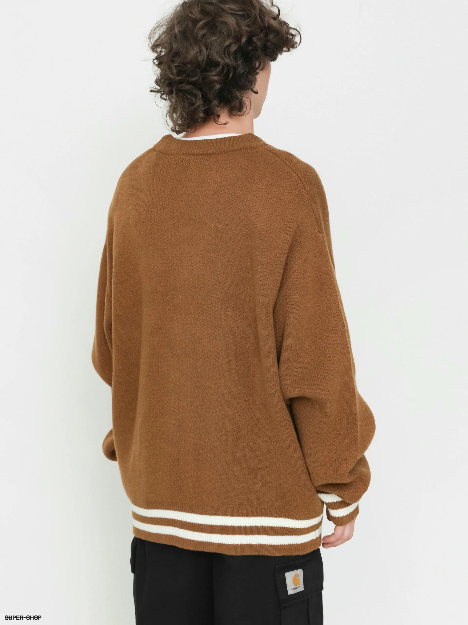 Carhartt WIP Brown Ducks Cardigan Sweater (hamilton brown/wax)