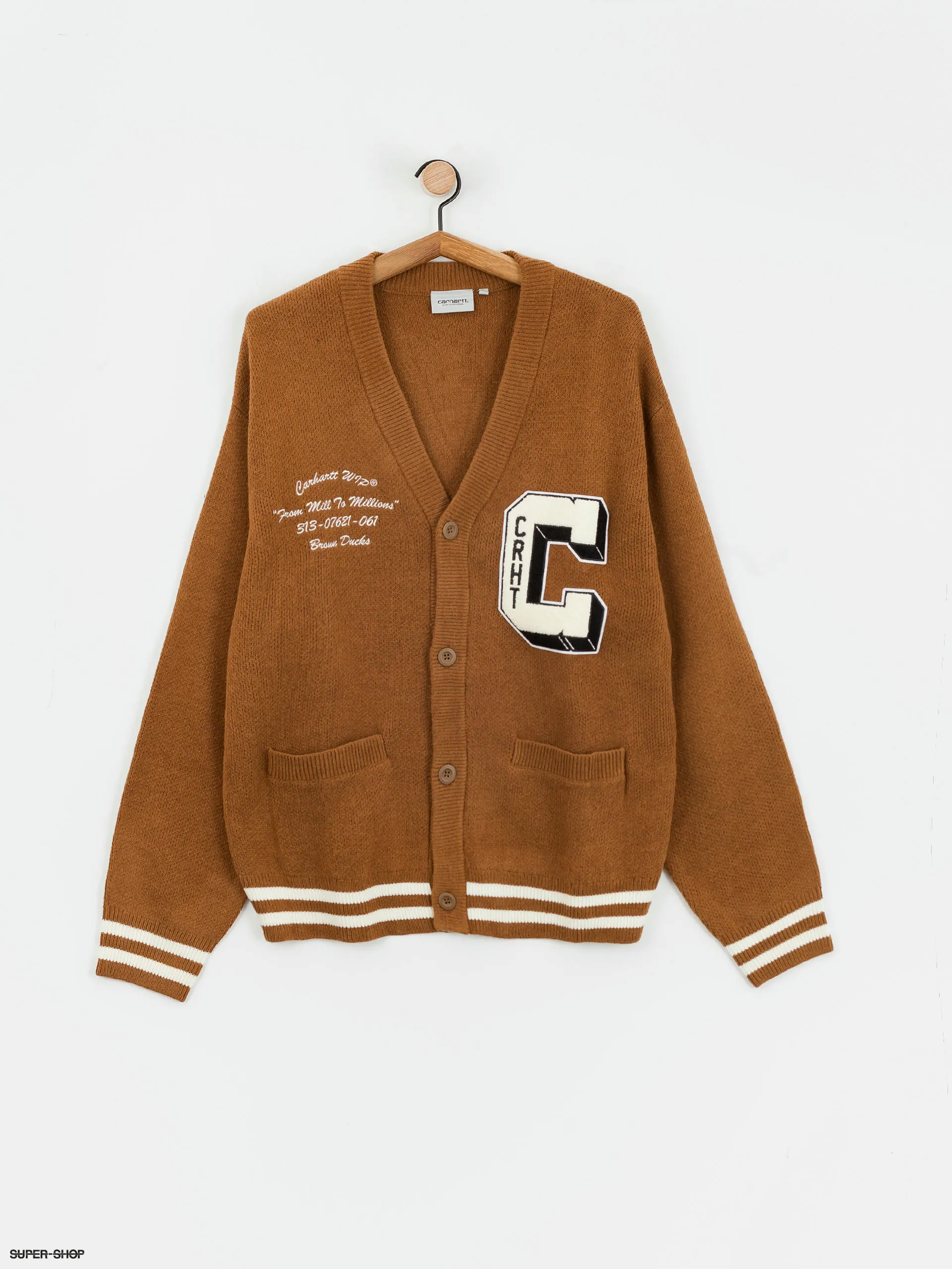 Carhartt WIP Brown Ducks Cardigan Sweater (hamilton brown/wax)