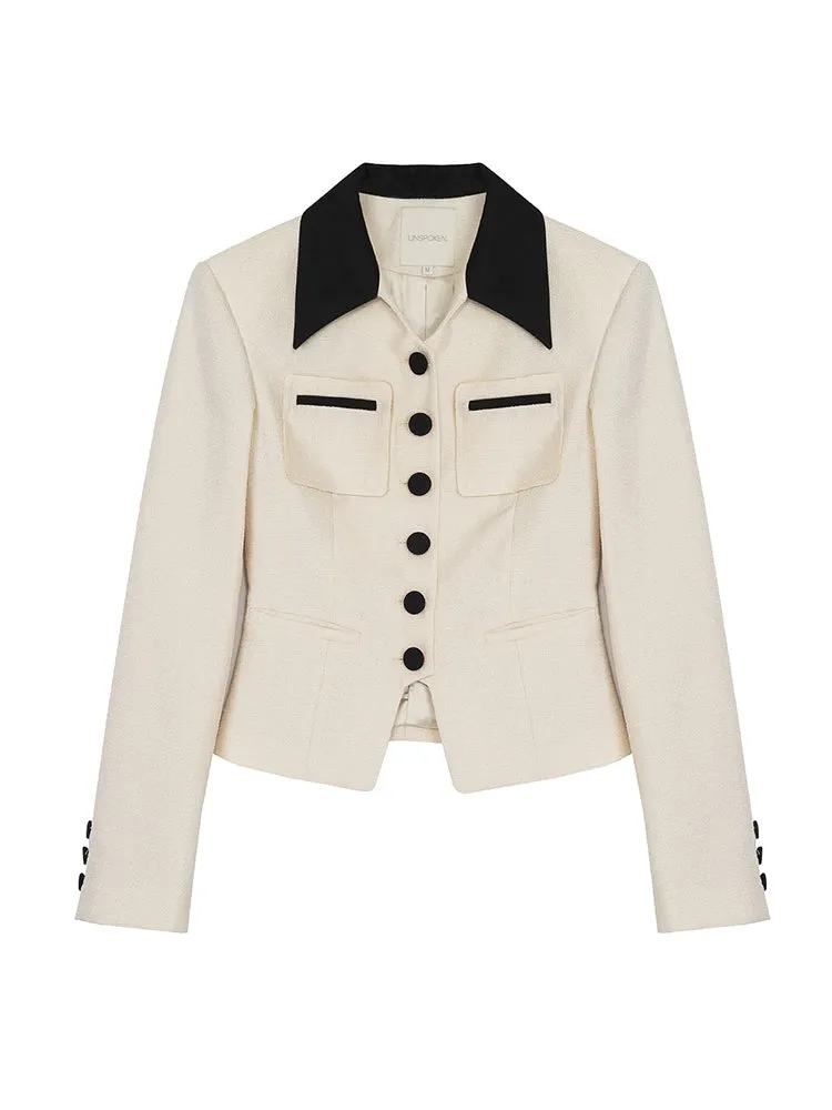 Chic Bi-Color Retro High-End Jacket