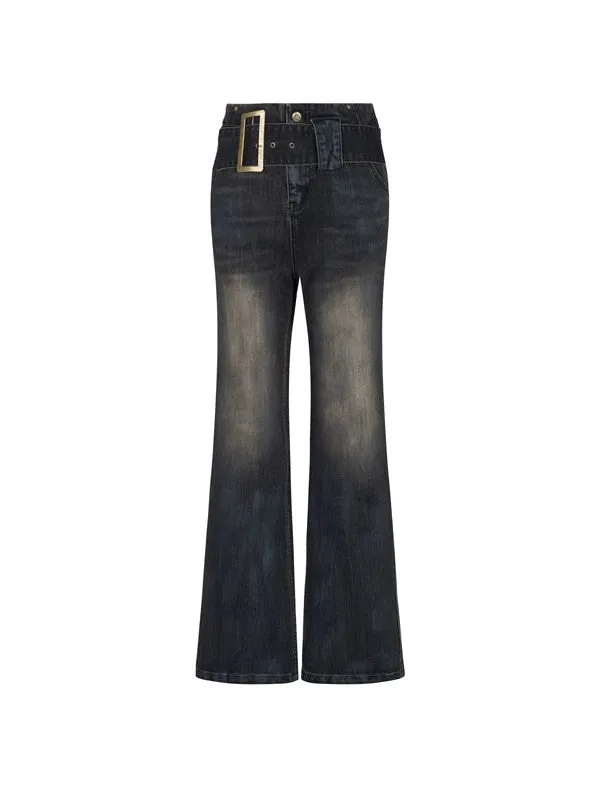 Classic Washed Stretch Micro Horn Jeans