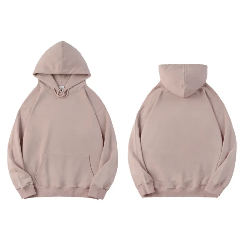 Combed cotton high quality solid color unsex hoodies customized logo 14 colors