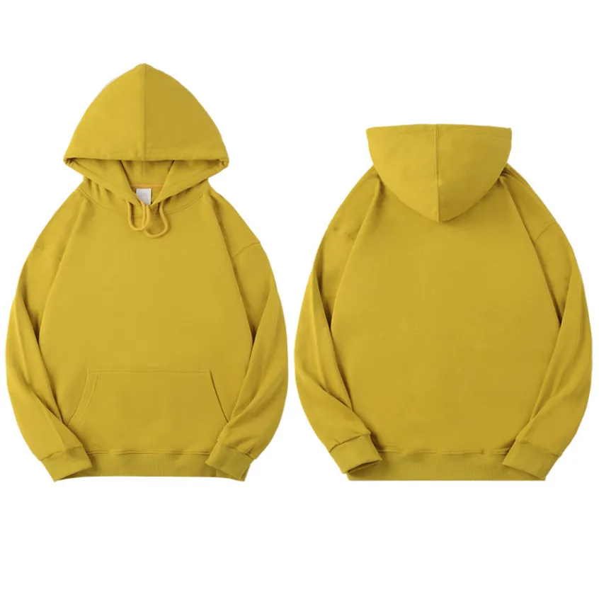 Combed cotton high quality solid color unsex hoodies customized logo 14 colors