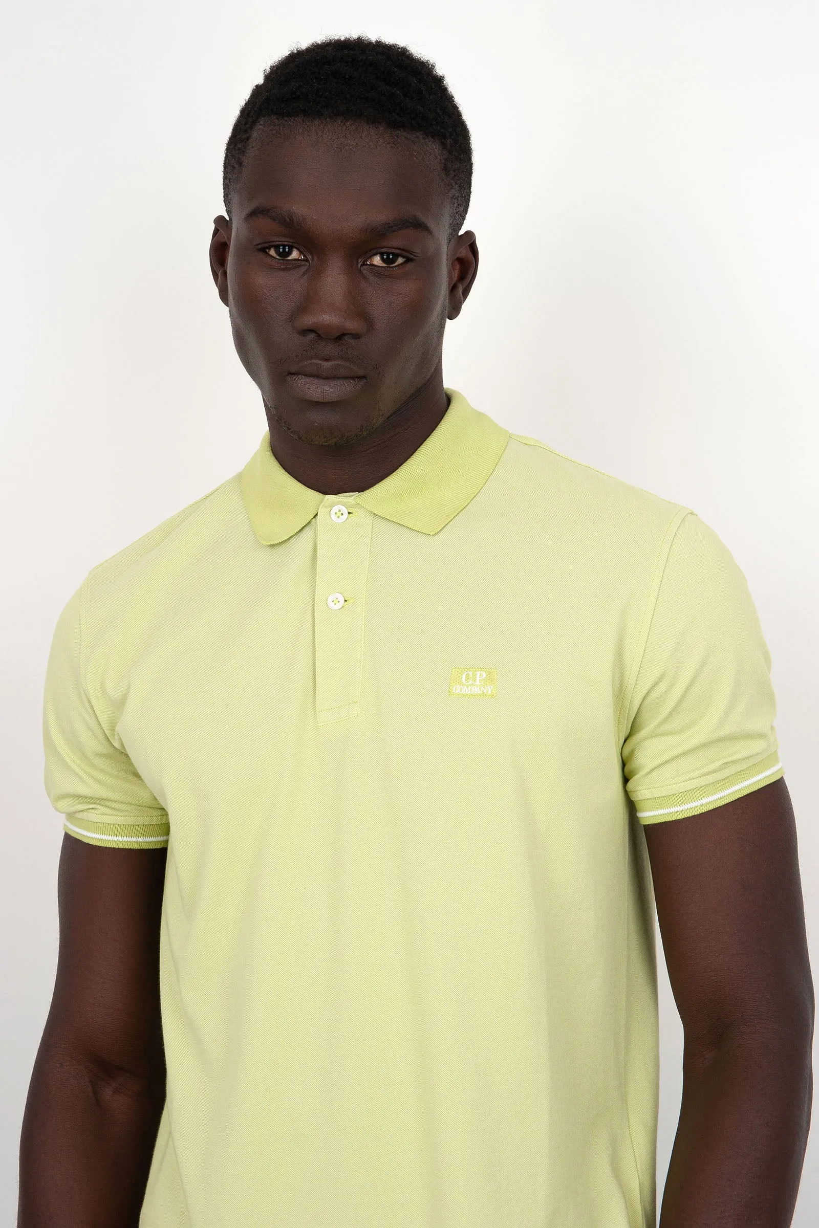 C.P. Company Polo Tacting Piquet Cotone Verde Chiaro