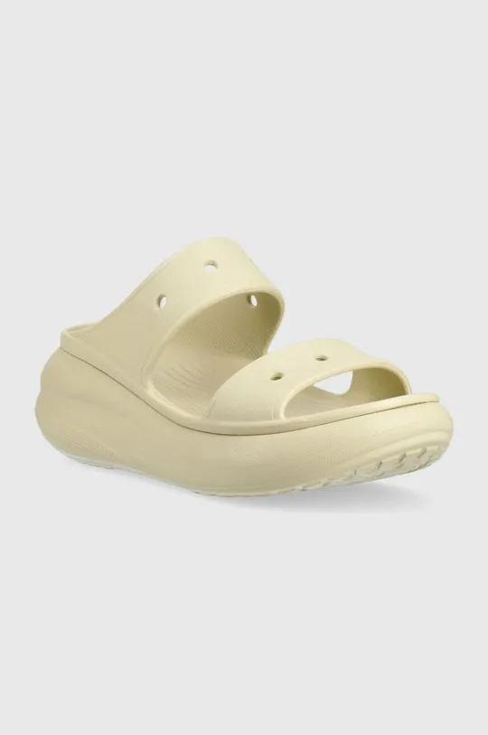 Crocs sliders CLASSIC CRUSH SANDAL women's beige color 207670