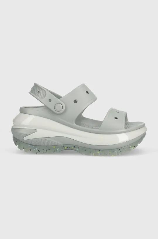 Crocs sliders Classic Mega Crush sandal women's gray color 207989