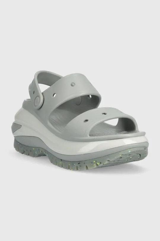 Crocs sliders Classic Mega Crush sandal women's gray color 207989