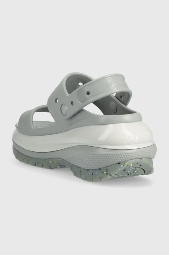 Crocs sliders Classic Mega Crush sandal women's gray color 207989