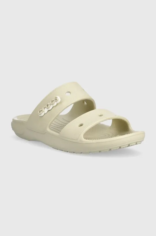 Crocs sliders Classic sandal women's beige color 206761