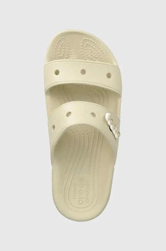 Crocs sliders Classic sandal women's beige color 206761