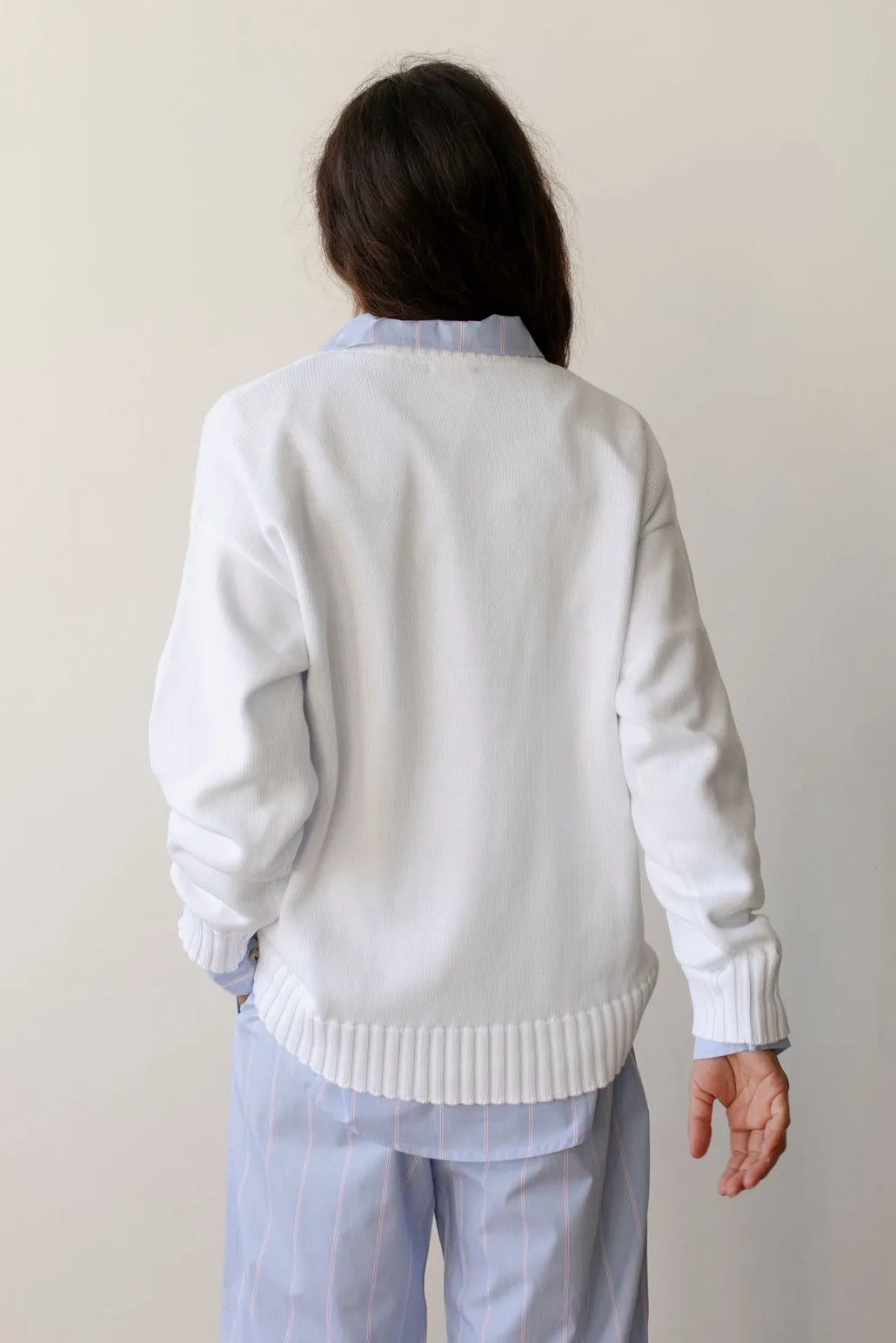 Donni Cotton Knit Crewneck Sweater