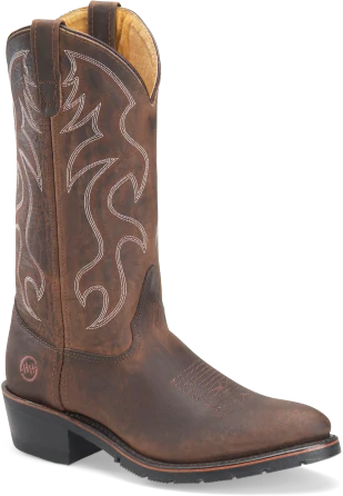 Double H Mens Robert 2282 American Made Steel Toe Western Work Boot- Sahara Oiled Leather