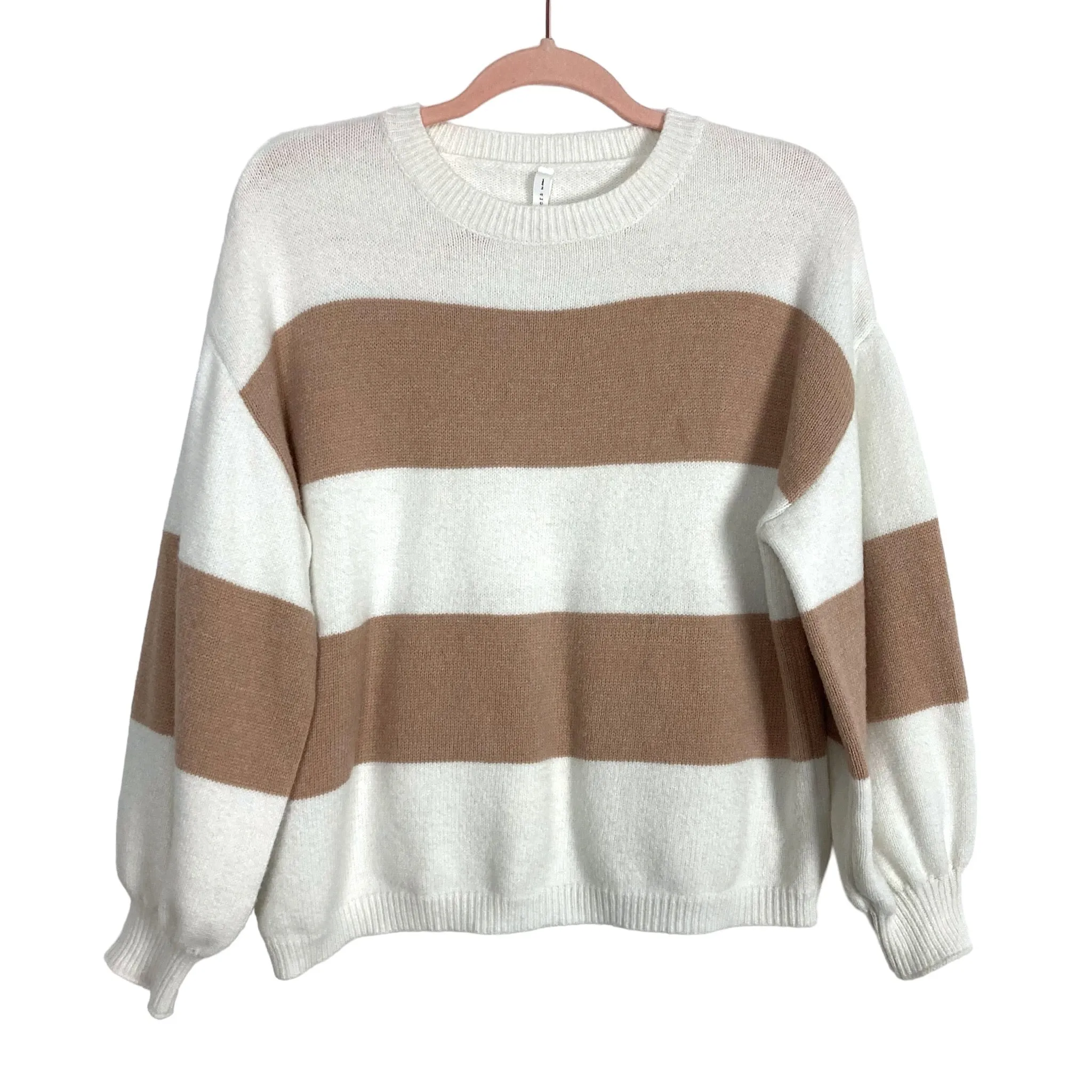 Dreamers by Debut Cream and Tan Striped Sweater- Size XS (sold out online)