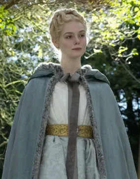 Elle Fanning The Great Grey Cloak Coat | Ujackets.com