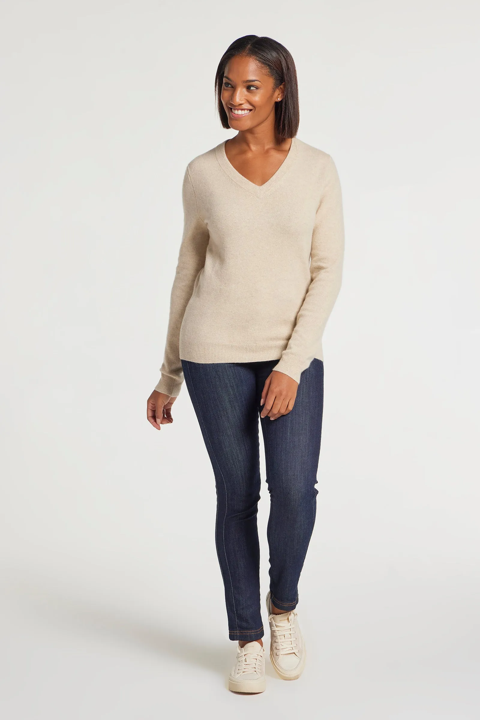 Etta V-Neck Cashmere Sweater Top